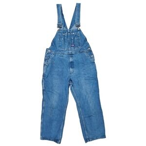 Big Smith Men 38x30 Blue Denim Bib Overalls Workwear Utility B94028SW